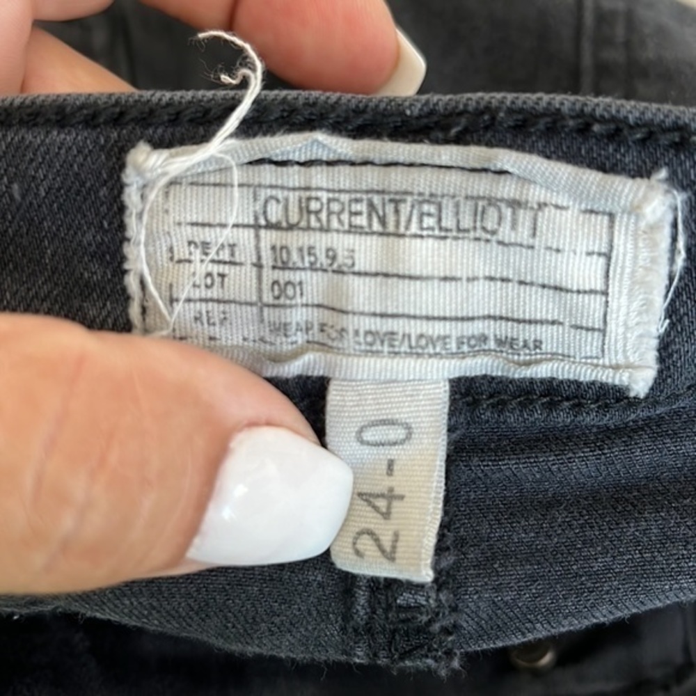 Current Elliott The stiletto jeans black denim low waist skinny cropped - Picture 7 of 9
